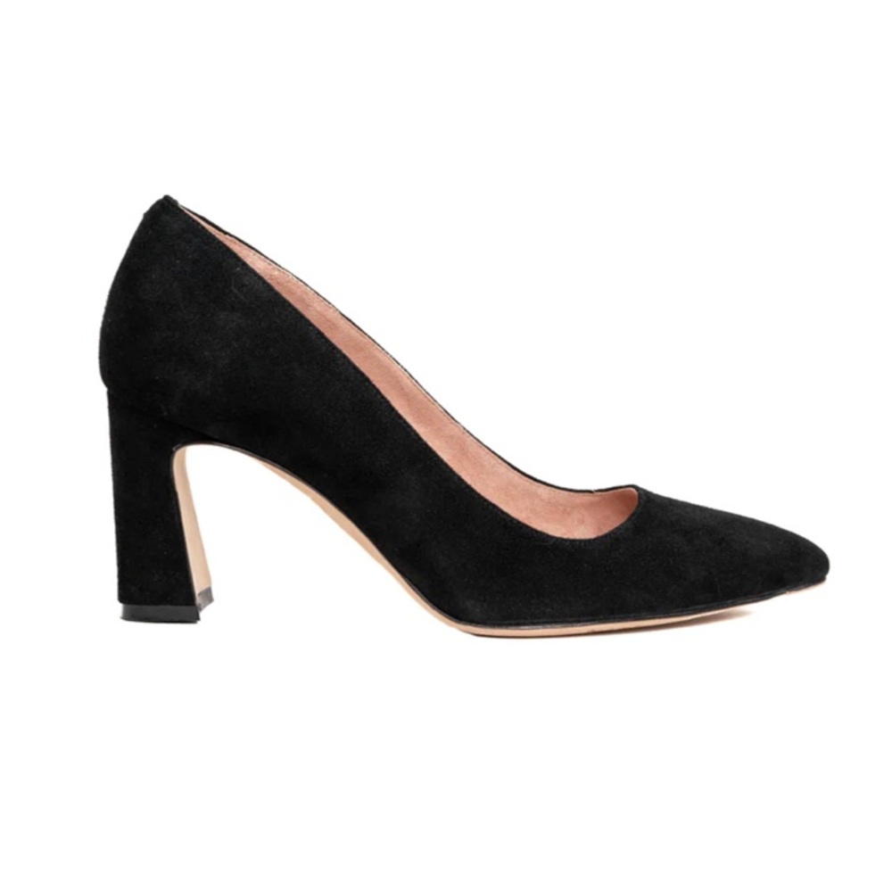 Ally Black Suede Block Heel Pumps **FREE SHIPPING**